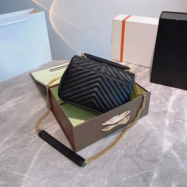 

2021 ladies shoulder bag designer brand envelopeleather crossbody classic chain quality wallet two-color gift box286o