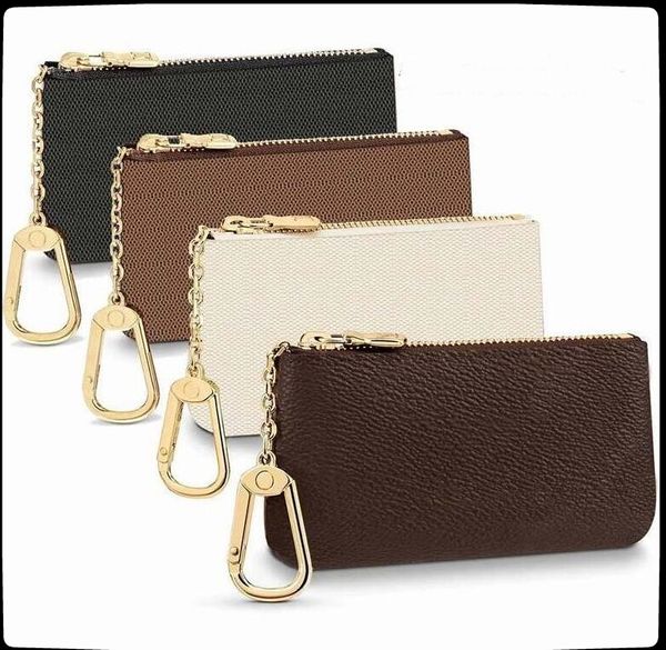 

5a quality upgrade fashion bags 5 colors key pouch coin purse damier leather holds classical women men holder small zipper key wallets with, Red;black