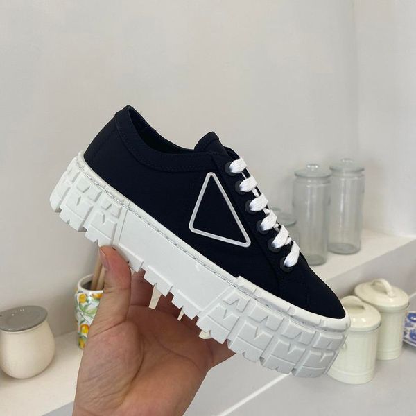 

brand canvas shoes thick bottom 2022 luxury ladies nylon all-match casual heightened small white shoelace box