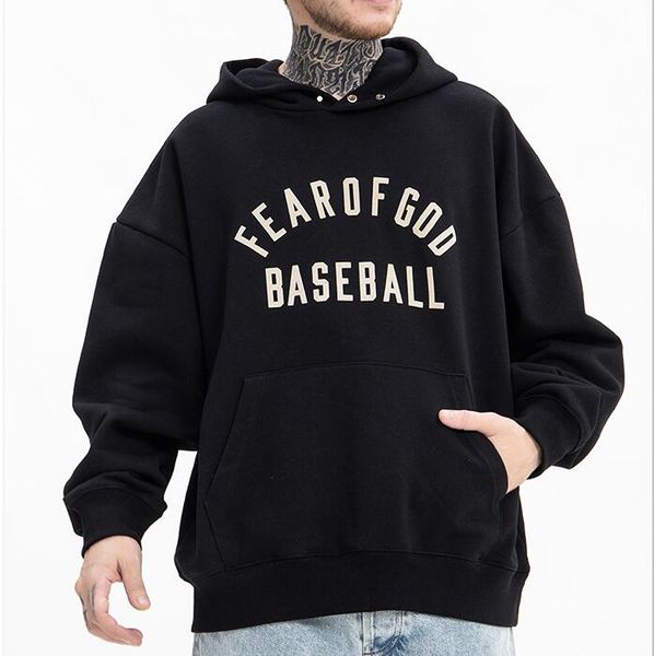 

men overisize pullover sweatshirts autumn long sleeve high street hoodies, Black