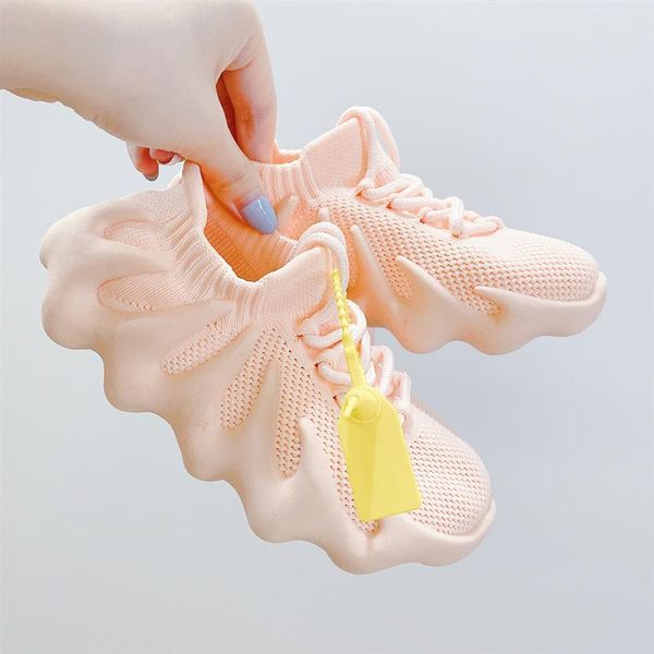 

babys kids sneakers ocs super soft children's shoes flying woven fabric size 27-362220, Black;red