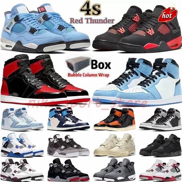 

2021 new oreo university blue 4 4s fire red mens basketball shoes 1 1s sail black cat guava ice noir hyper royal lucky green obsidian unc