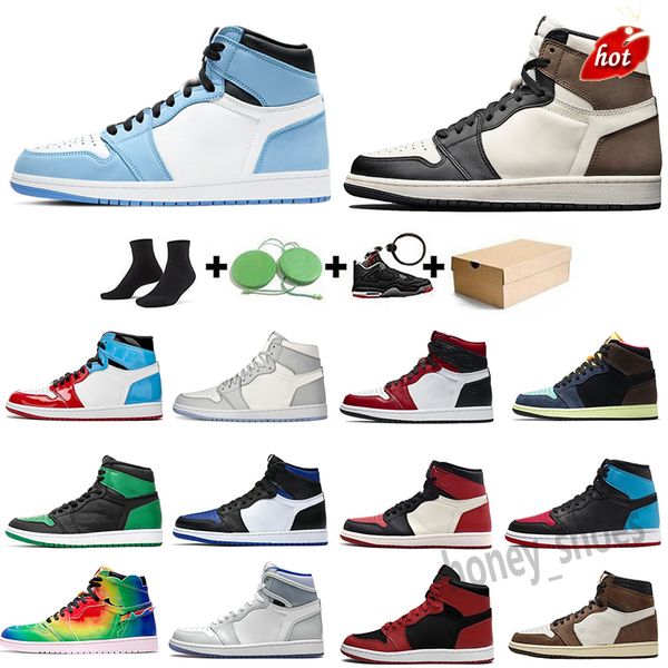 

2022 jumpman 1 high mid low og basketball shoes athletic sneakers running shoe for men women sports torch hare game royal pine green court, Black