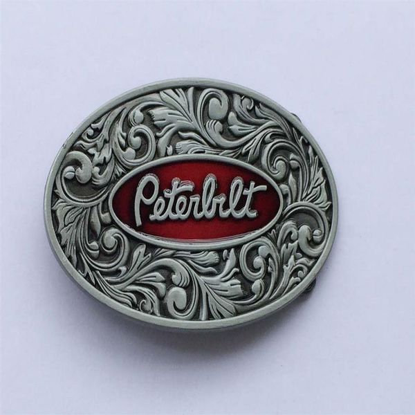 

3d flower peterbilt truck belt buckle306p, Slivery;black