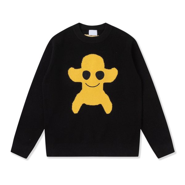

new aop jacquard letter knitted sweater in autumn / winter 2022acquard knitting machine e custom jnlarged detail crew neck cotton rg4e43f, White;black