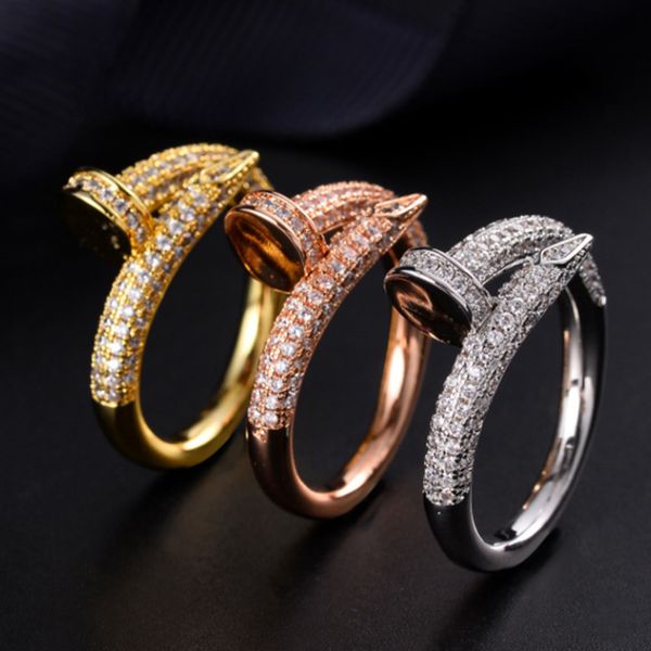 

car designer jewelry luxury men women rings exaggerated european american fashion inlaid zirconium open ring couple creative designer gifts, Silver