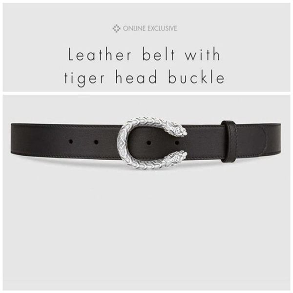 

designer belts luxury belts mens womens famous belt brand casual tiger head smooth buckle leather belt 2 colors width 38mm high qu292t, Black;brown