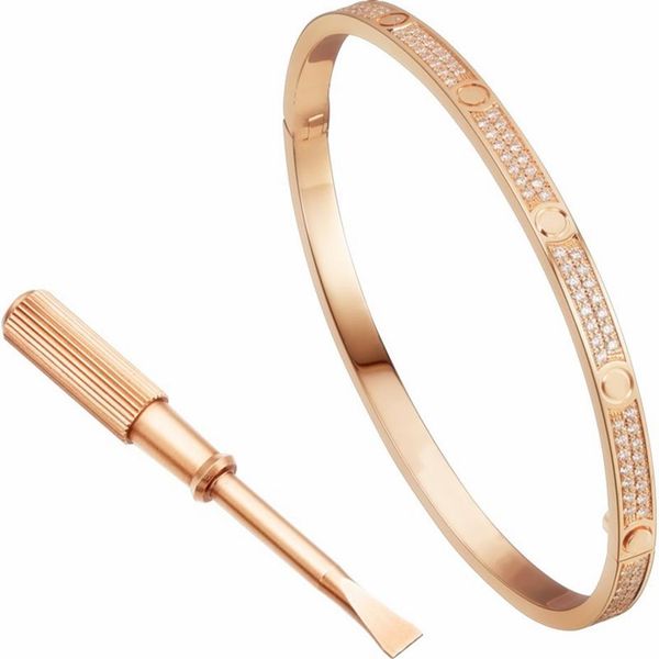 

titanium steel love bracelets luxury full diamond brand star bracelets women or men's screwdriver cuff bracelet iced out bang207q, Black