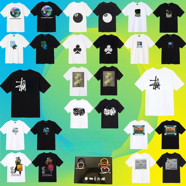 

22ss mens t shirt stu designer shirts men women sweatshirt hip-hop loose oversize printed t-shirt ins summer cotton short-sleeved sports tsh, White;black