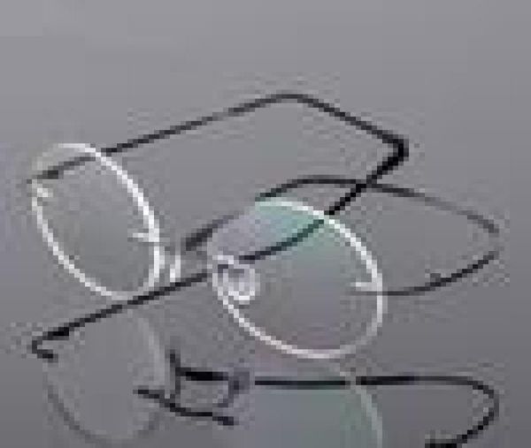 

steve jobs style alloy rimless optical prescription glasses frame round clear lens glasses, Silver