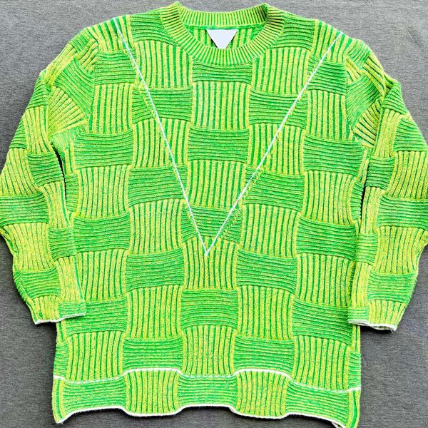 

new aop jacquard letter knitted sweater in autumn / winter 2022acquard knitting machine e custom jnlarged detail crew neck cotton cg43d32, Black