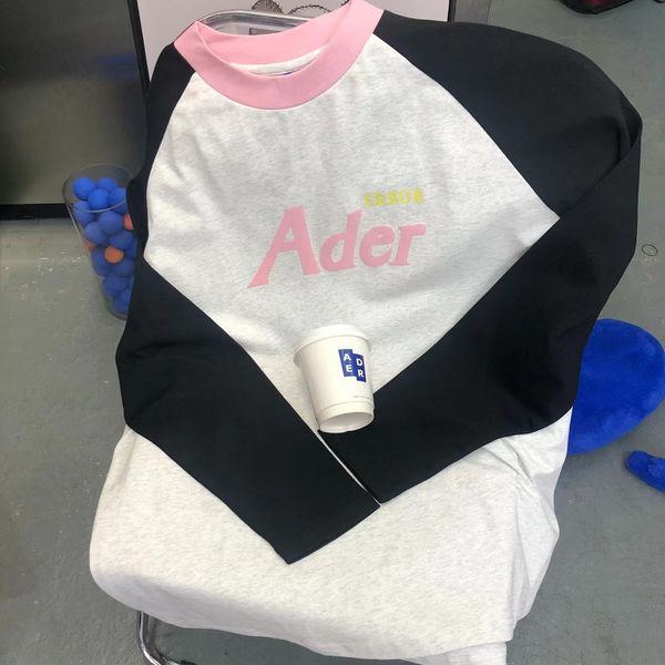 

cotton long sleeve tees letter print men women loose t-shirts, Black;brown