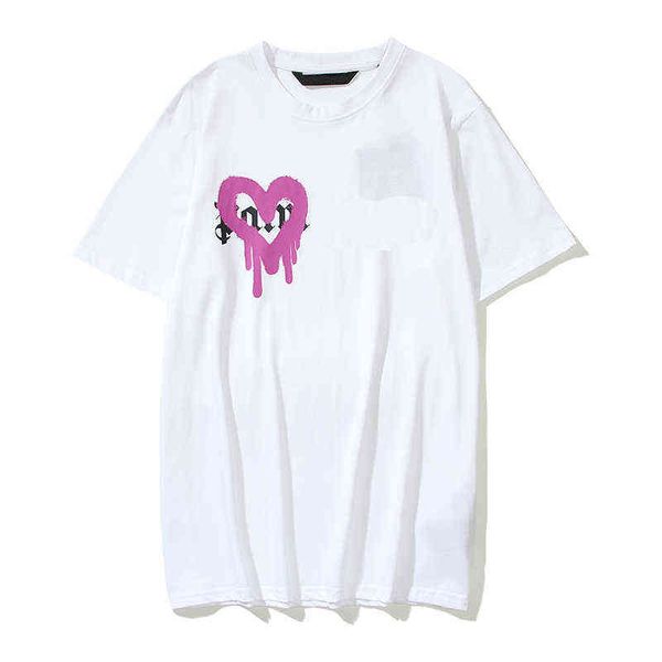 

2022 men's plus size designer t-shirt luxury brand t-shirt pa clothing spray letter short sleeve spring/summer trend men and women, White;black