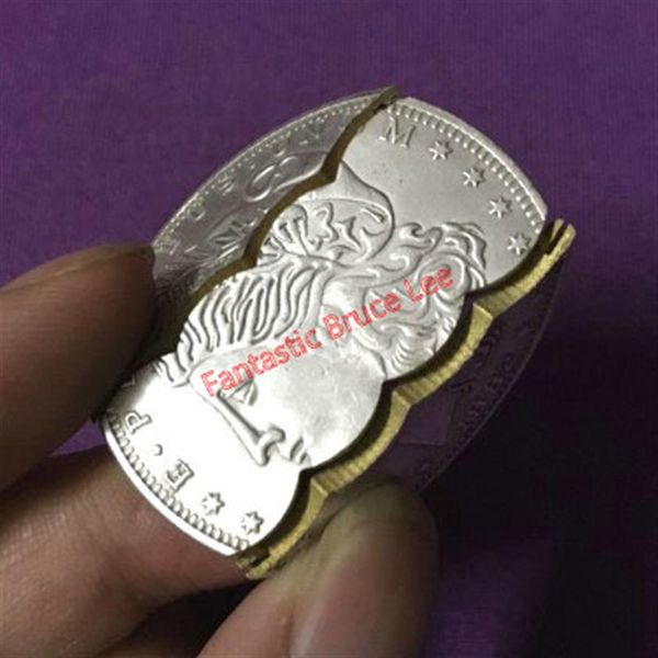 

folding coin morgan dollar copper magic tricks coin&money2890