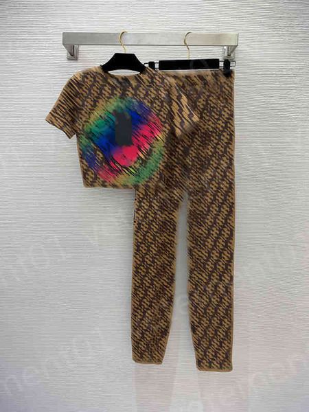 

designer womens two piece pants brand fashion character print t-shirt summer yoga pants activewear set luxury women clothing, White