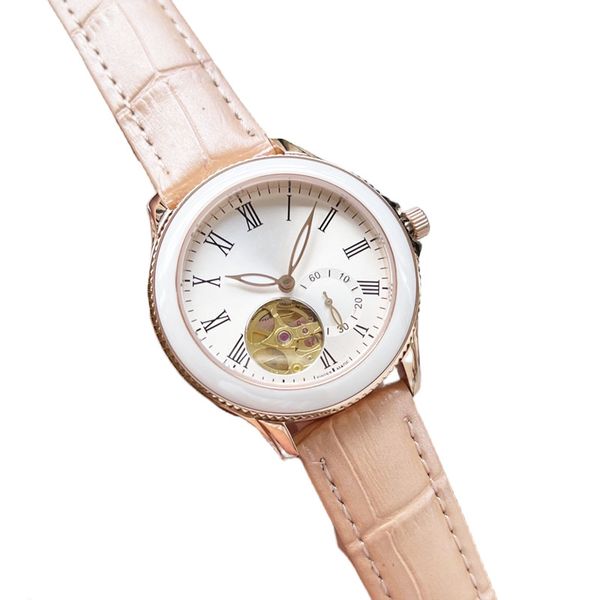 

fashion mechanical women's watch 30mm 316l stainless steel case ceramic band sapphire glass mirror 8215 movement woman luxury watch des, Slivery;golden