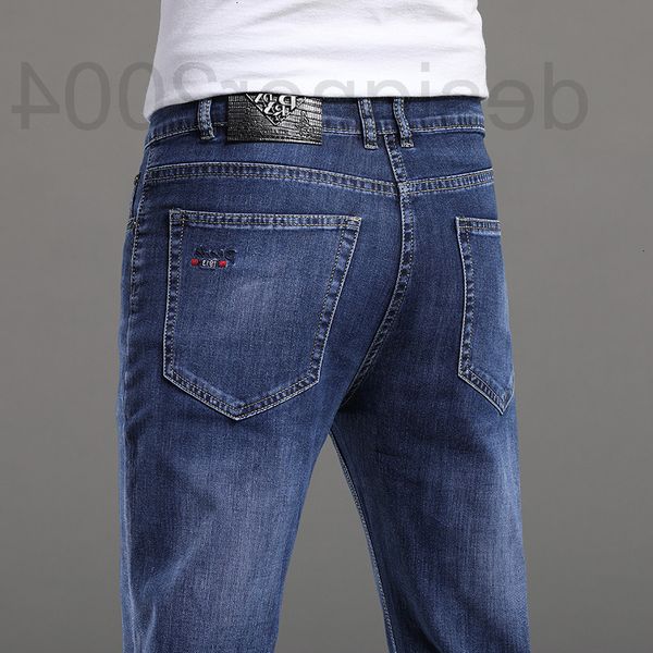 

men's jeans designer 2022 summer thin high-end jeans men's capris fashion brand embroidery slim fit elastic trend versatile z31b, Blue
