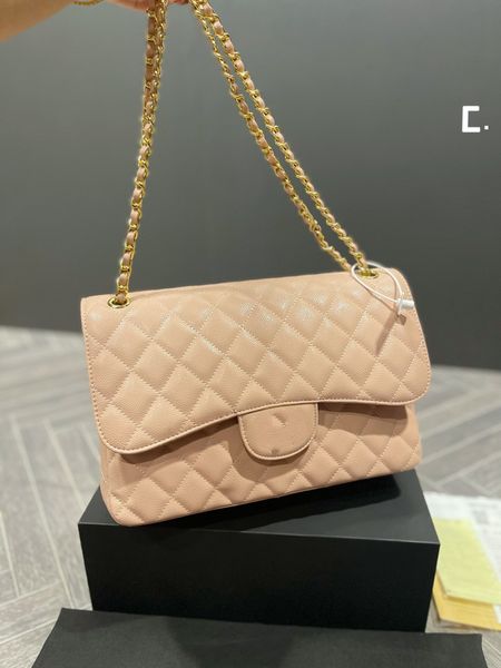 

designers shoulder bag luxurious tote purse handbag message bags cluth brand classic genuine leather crossbody gift box caviar cf 30cm pink