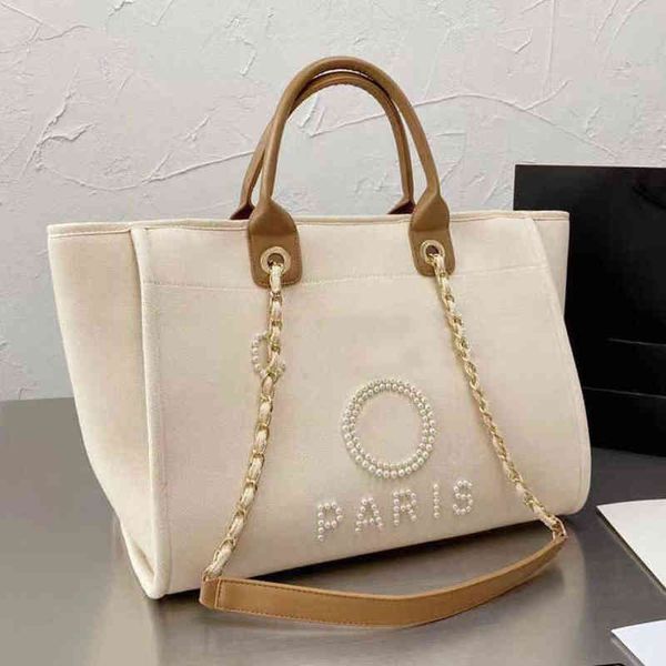 

fashion luxury pearl handbags women's evening bags brand ch canvas beach bag designers female large capacity shopping totes handbag big