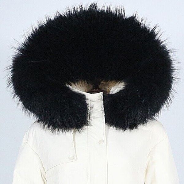 

real raccoon fur collar for hooded down coat parka's cap dedicated black, Blue;gray