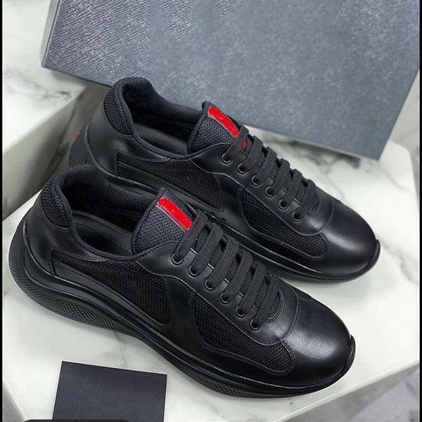 

sneakers men fashion casual shoes america's cup designer patent leather and nylon luxury mens shoe286i, Black;red