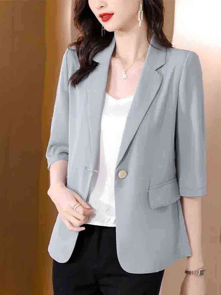 

casual white blazer women 2022 spring summer thin slim suit jacket female solid turn down collar sun jacket ladies j220813, White;black