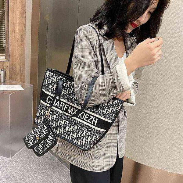 

70% off online factory clearance star net red versatile bag female 2022 new korean fashion canvas shoulder large capacity women's tote