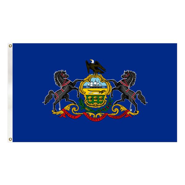 

usa pennsylvania state flag 90x150 cm america banner hipping with two brass grommets for decoration