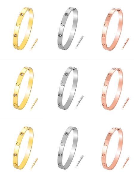 

bangle classic bracelet designer bracelets luxury jewelry women diamond gold silver rose color for girl party gift, Black