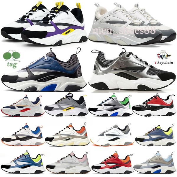 

new b22 casual shoes for men women luxurys leather calfskin reflective black white sneakers