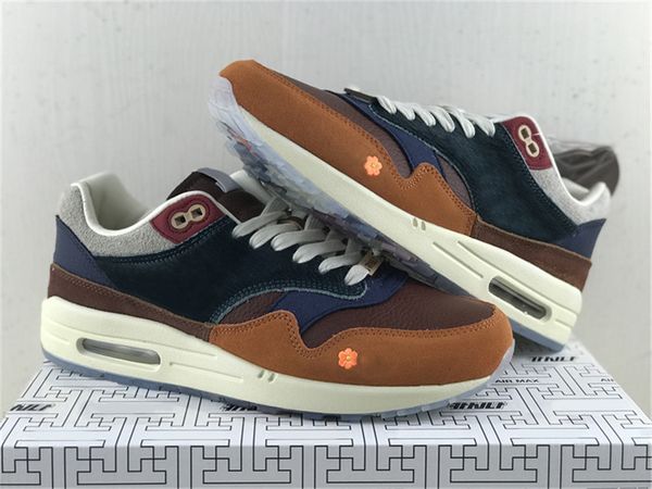 

authentic kasina x max 1 won-ang mandarin ducks shoes men women particle grey dark teal green blue orange white outdoor sports sneakers with