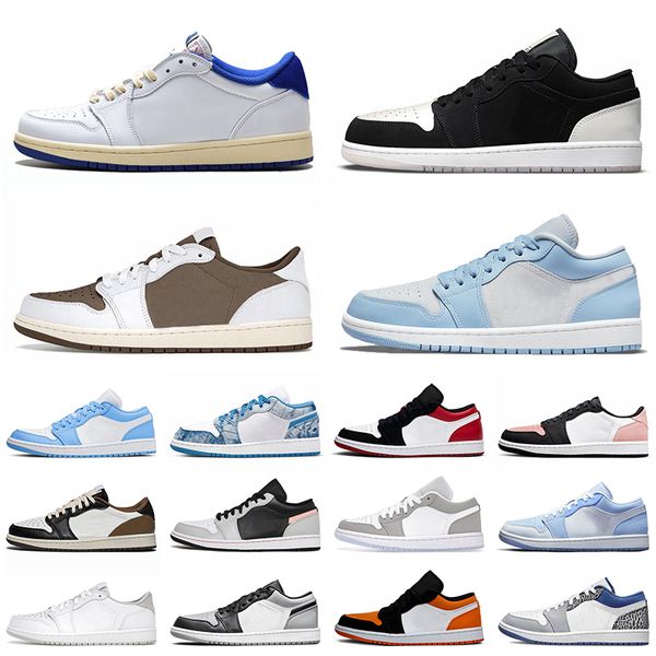

jumpman 1 1s low cut basketball shoes aluminum men women sneakers sports trainers flat
