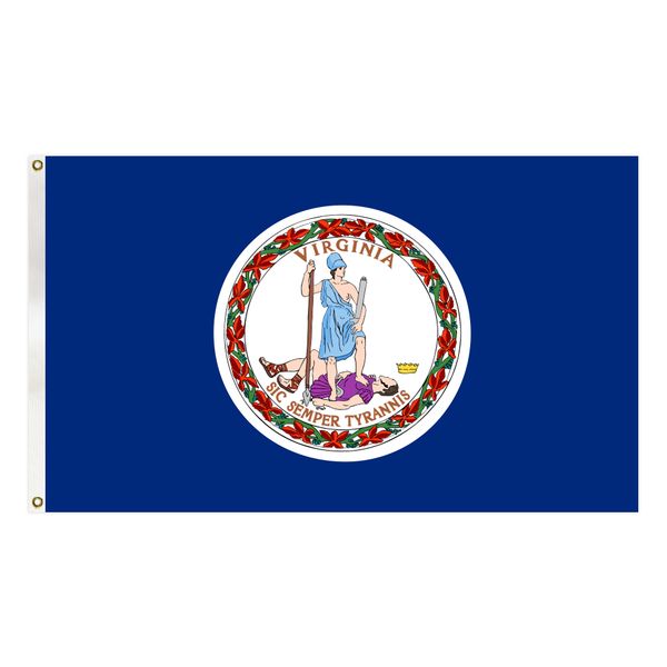 

usa virginia state flag 90x150 cm america banner hipping with two brass grommets for decoration