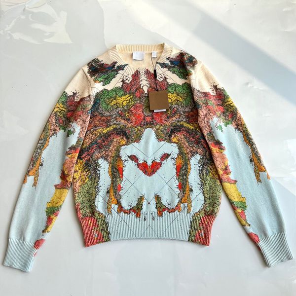 

new aop jacquard letter knitted sweater in autumn / winter 2022acquard knitting machine e custom jnlarged detail crew neck cotton dh422ef, Black;brown