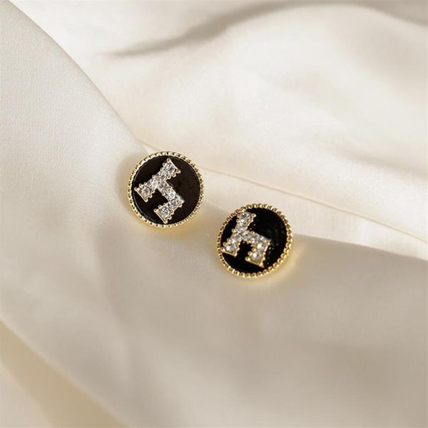 

18k gold plated designer ear stud earrings brand designers geometry letters fashion women crystal earring wedding party jewerlry c301i, Golden;silver