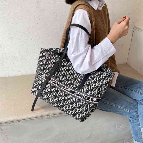 

65% off factory store online ins korean canvas large capacity fashion shoulder 2022 bag women's new fashion texture tote bag