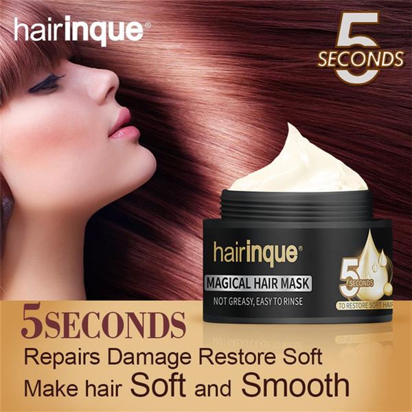

50ml hairinque magical treatment hair mask moisturizing nourishing 5 seconds repairs damage hair restore soft hair care mask2508