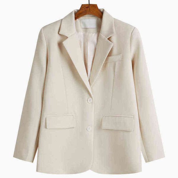 

2022 spring autumn blazers women suit elegant long sleeve jacket casual female loss blazers jacket j220813, White;black