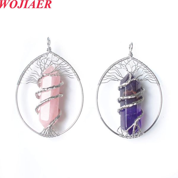 

women men natural stones healing green aventurine reiki pendant quartzs tree of life silver plated wire wrapped gem bo969