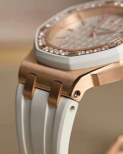 

ap womens watch royaloak offshore series quartz watch appearance temperament gold with diamond