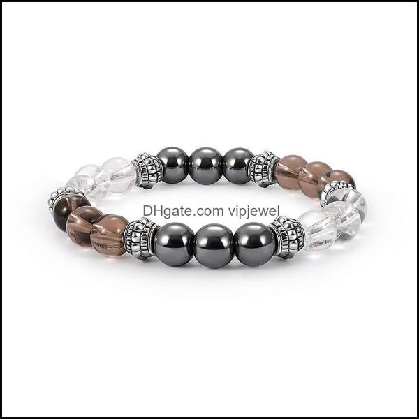 

beaded strands glass melange bracelet natural stone 8mm bead drop delivery 2021 jewelry bracelets vipjewel dhuic, Black