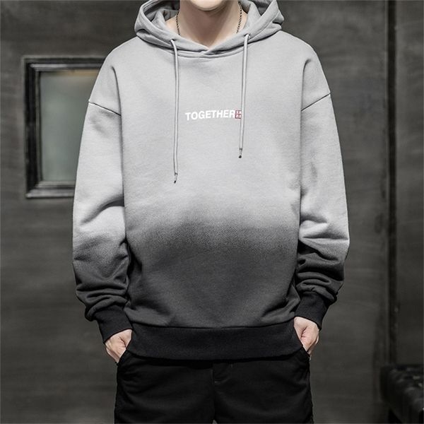 

men casual harajuku hoodies male solid color pullover spring autumn fashion mens hooded sweatshirt clothing w220819, Black