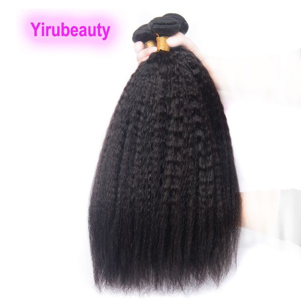 

brazilian yaki kinky straight 10 pieces/lot 100% virgin human hair wefts yirubeauty 10-28inch natural color, Black;brown
