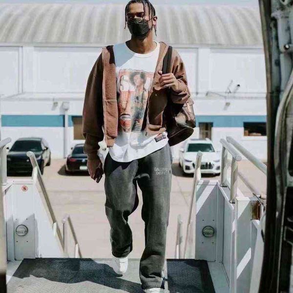 

mens sweatpants gallerydept cotton sports casual pants straight slim sports pants, Black