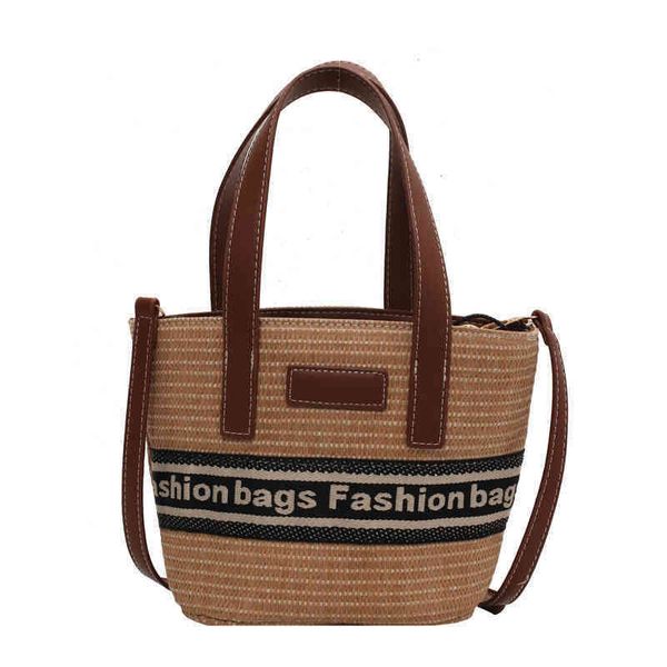 

70% off factory store online net red straw woven bag new vegetable basket single shoulder messenger handbag letter woven bag large capacity
