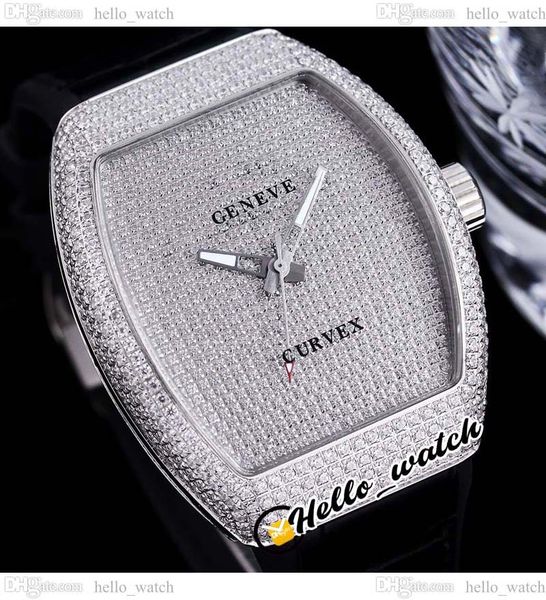 

44mm vanguard v45 curvex miyota 8215 automatic mens watch no mark gypsophila dial diamond case leather rubber strap watches hellowatch e246a, Slivery;brown