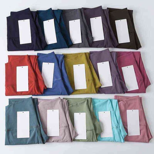 

align leggings yoga outfit athletic pants high waist classic sports gym wear long pant elastic fitness jogger full tights workout tight, Black