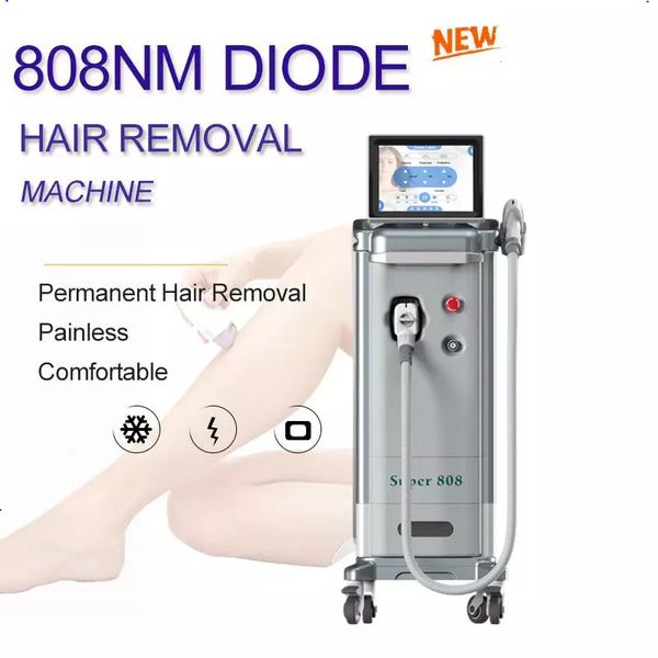 

super808 diode laser cold pianless 808nm 20 million s hair removal device skin rejuvenation beauty salon equipment high power 600w 900w 1200, Black