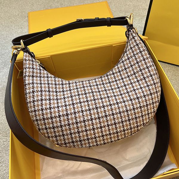 

handbag designer bags new houndstooth hobo crescent bag women clutch underarm purse crossbody handbags shoulder croissant s classic fashion