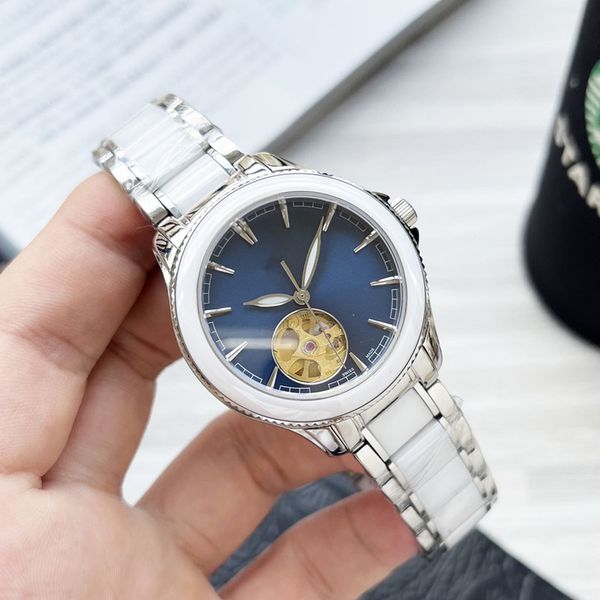 

fashion mechanical women's watch 30mm 316l stainless steel case ceramic band sapphire glass mirror 8215 movement woman luxury watch des, Slivery;golden